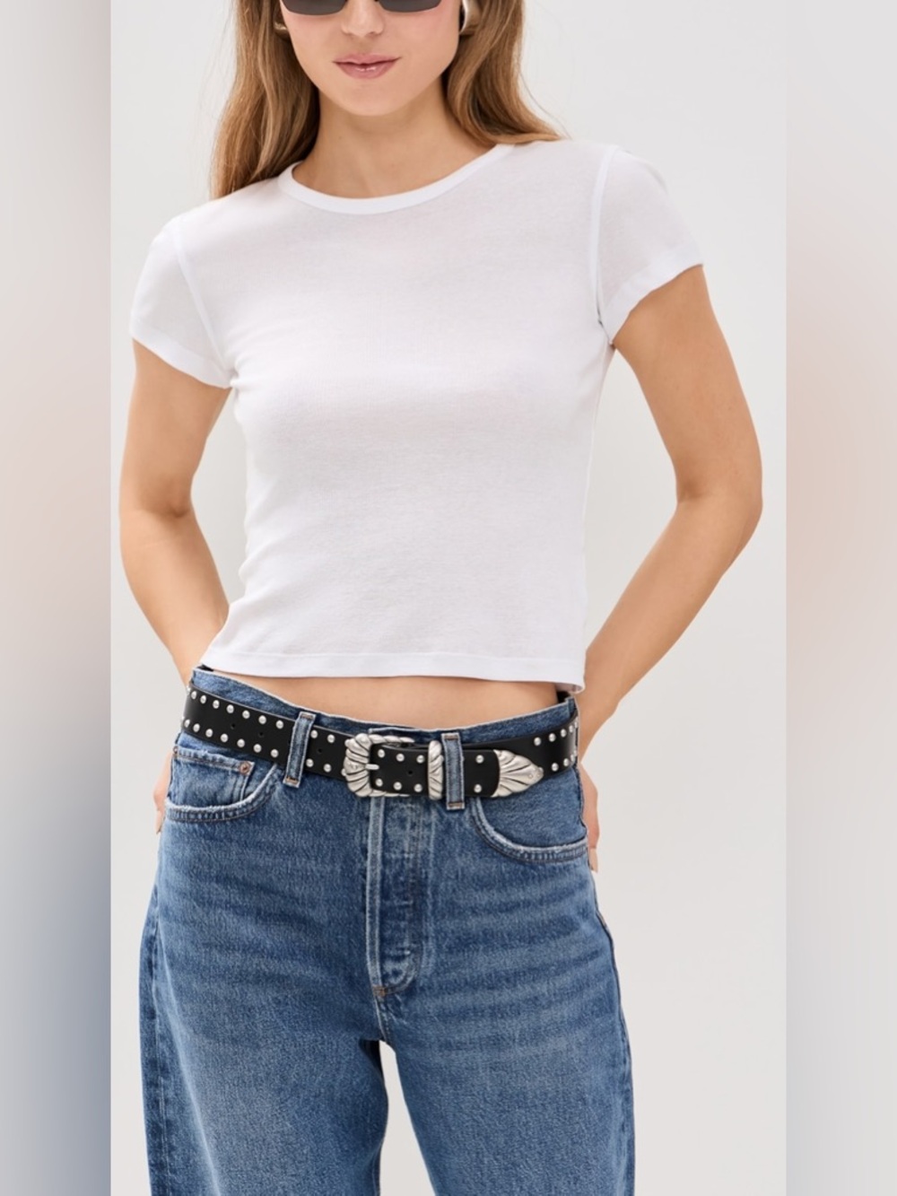 Good American Studded Western Shell Belt